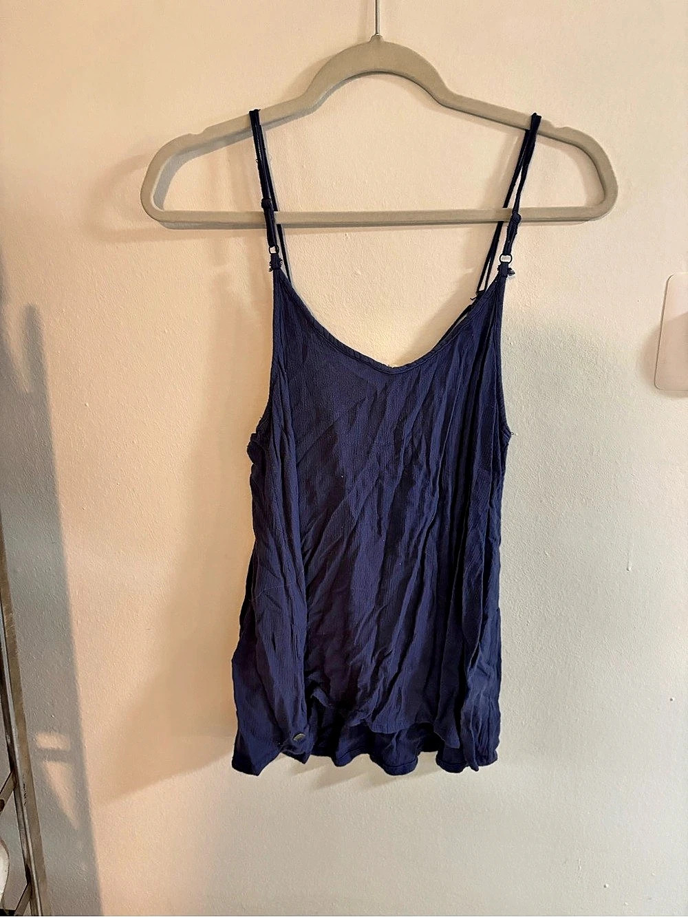 Ruby Rox Ruched Tank Top in Blue Size Medium